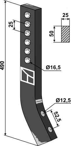 Subsoiling shank fitting for Simba P12628