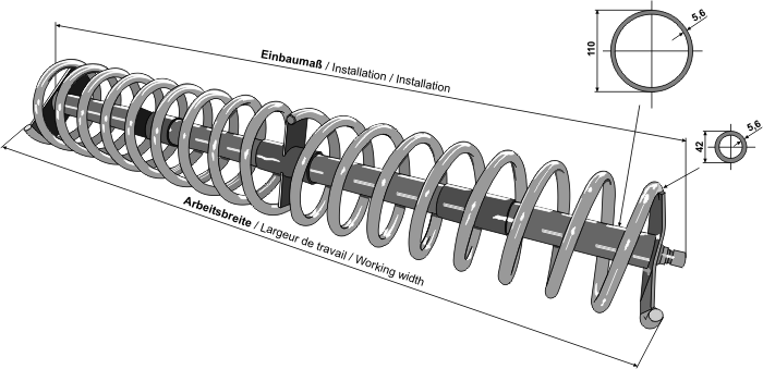 Spiral rollers turned on both sides - right and left