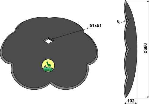 Cloverleaf disc Ø660x6