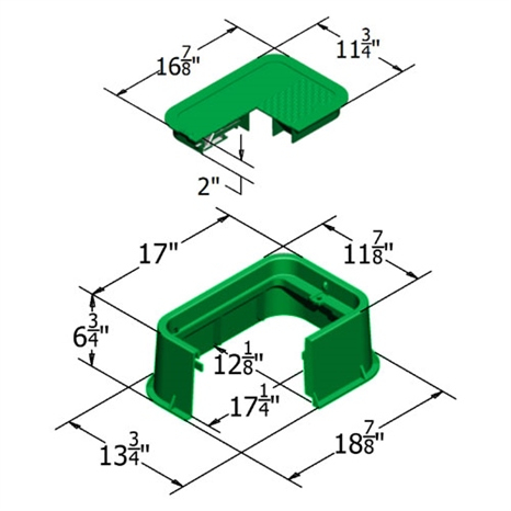 Carson valve box w/lid 1419-6x spec grade - green icv hblt