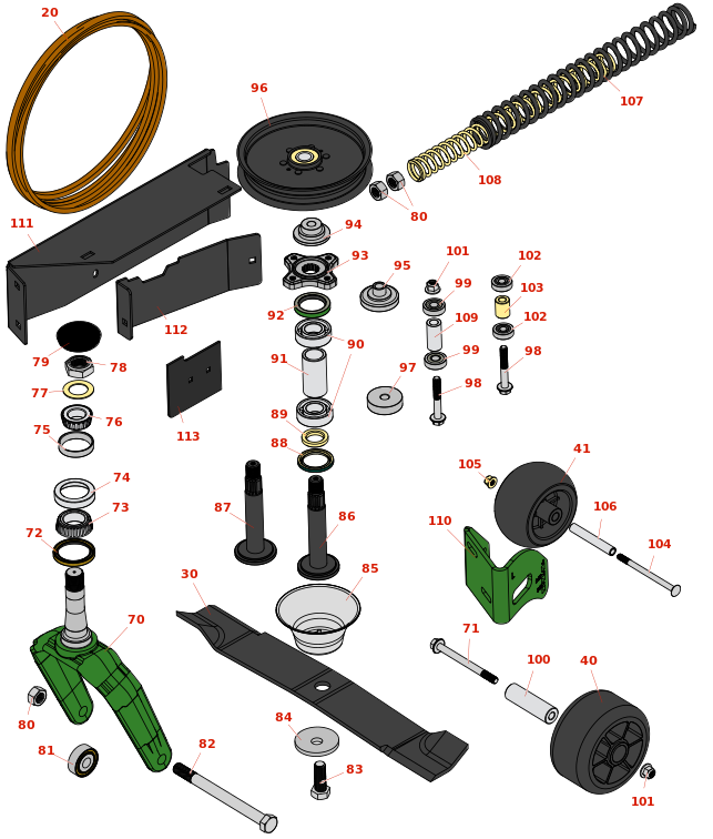 John Deere Z950R ZTrak Zero-Turn Mower Deck Parts