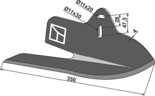 Angled wing share Lelievre - left fitting for Monosem 10100027