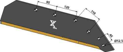 Reversible point share - 20“ - right fitting for Kverneland KK073008