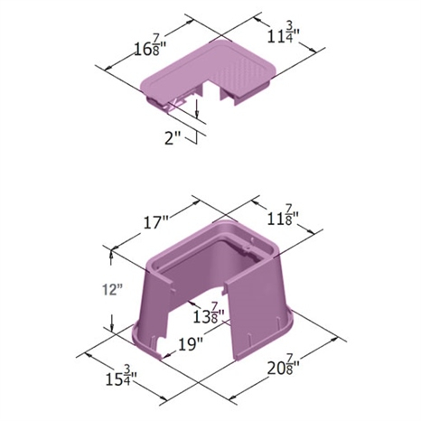 Carson valve box w/lid 1419-12 spec grade - purple rwdndes hblt