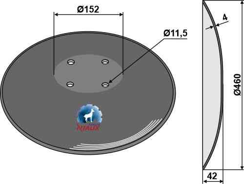 Plain disc with flat neck - Ø460x4