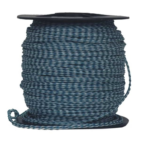 Hollow braid poly rope - blue/white 1/4 x 1000ft