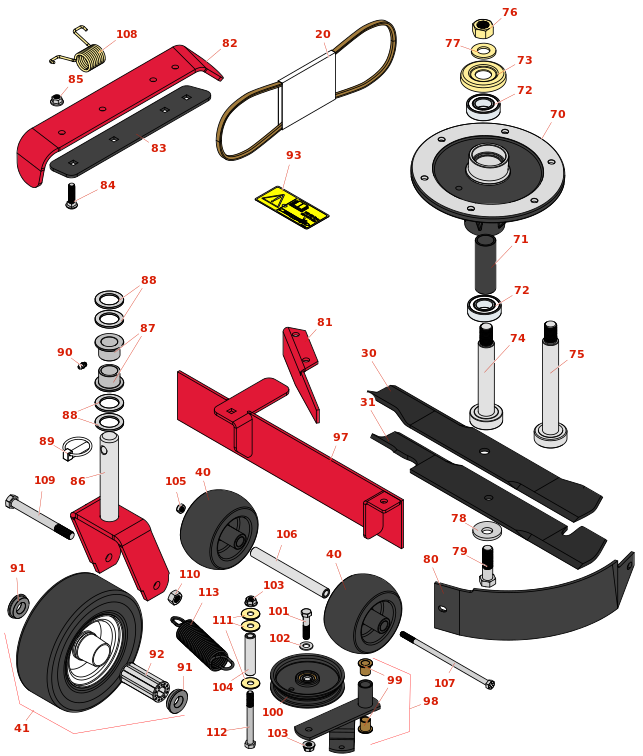 Toro Commercial Walk Behind 91in Deck Parts