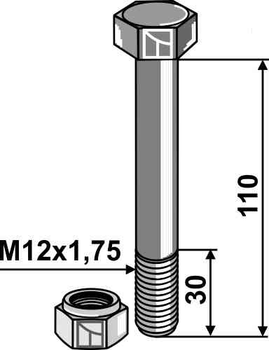 Bout met borgmoer - M12 - 8.8