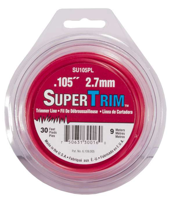 Trimmer line supertrim™ round red 30' loop .105" / 2.7mm