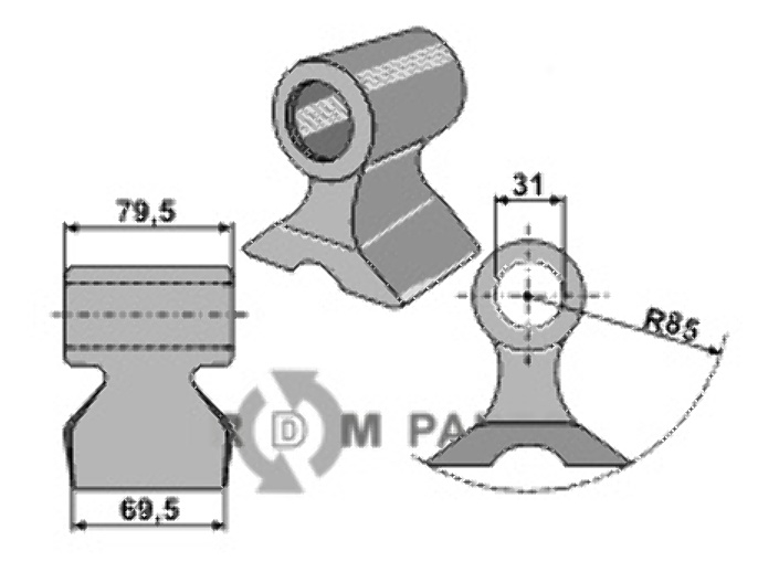 RDM Parts Hammerslagle egnet til Berti 110-1950