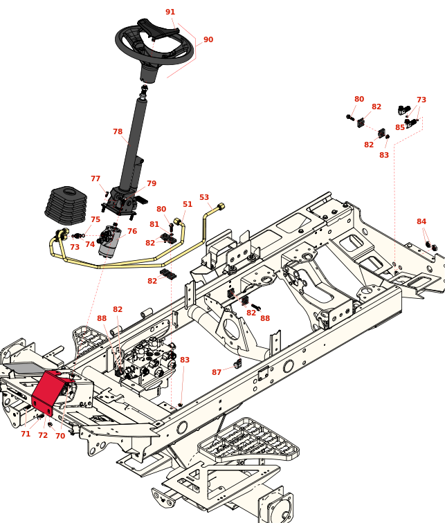 Toro Reelmaster 5410-D Steering Column