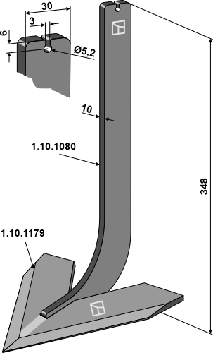 Tine with share 120mm