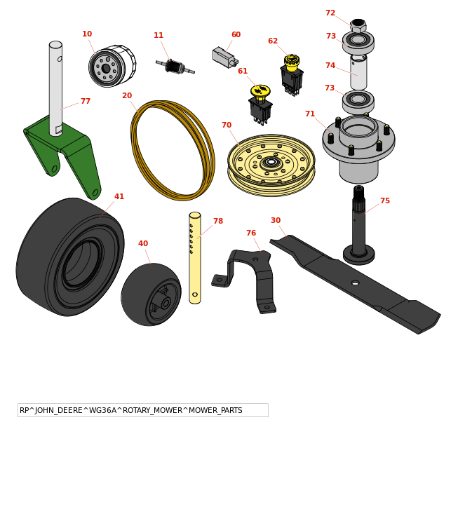 John Deere WG48A Commercial Walk Behind Mower Mower parts