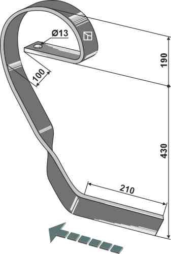 Brake tine, right fitting for Lemken 35310056