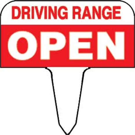 Sign - driving range open