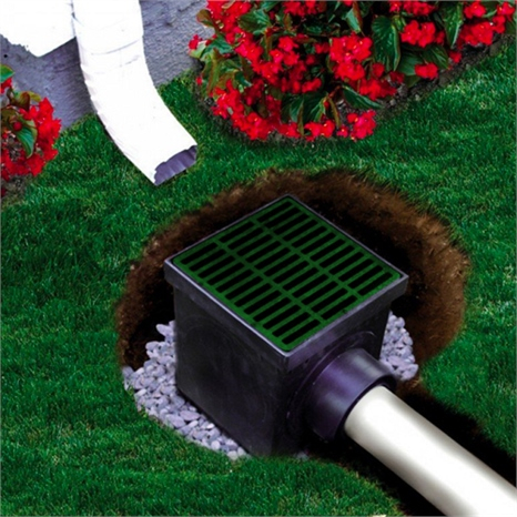 Basin - 12" catch basin kit w/grate green