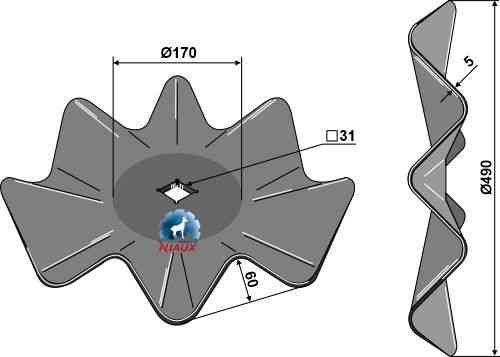 Wavy disc Ø490x5