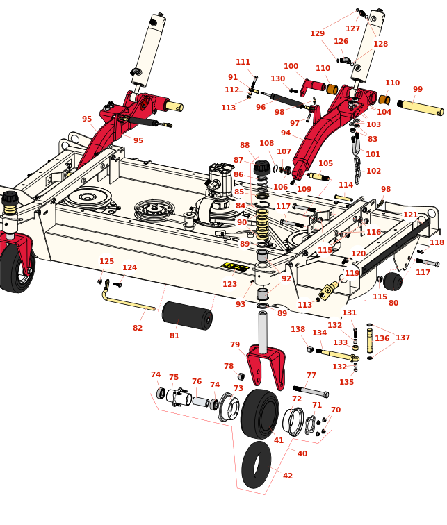 Toro Groundsmaster 4100-D Front Deck Lift Arms