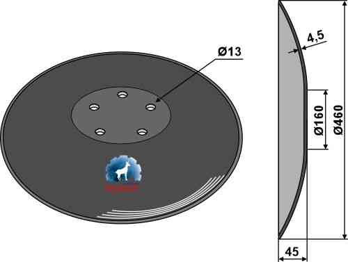 Plain disc with flat neck - Ø460x4,5