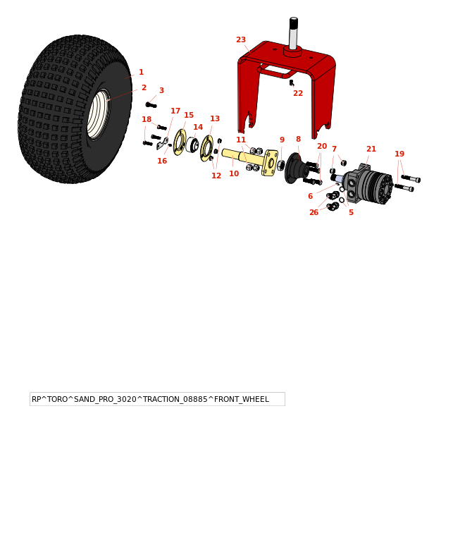 Toro Sand Pro 3020 Front Wheel