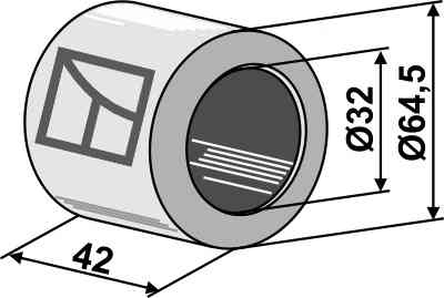 Hardhoutlager - Ø32mm