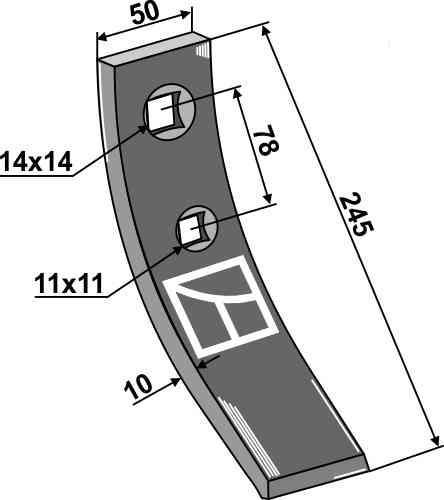 Centre stubble point fitting for Rabe GG-251 6343.30.03