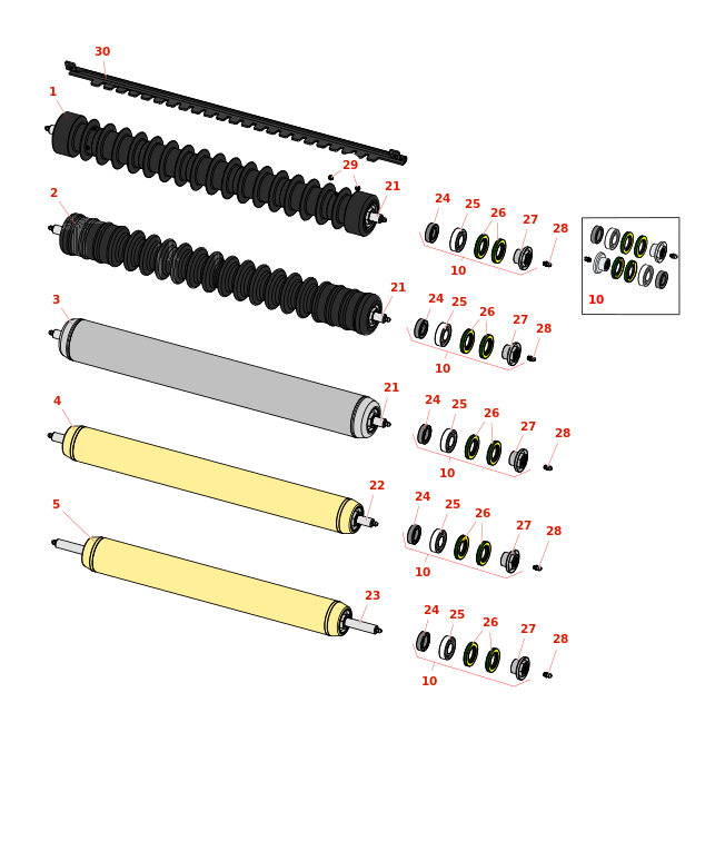 Toro Reelmaster 3555-D Rollers