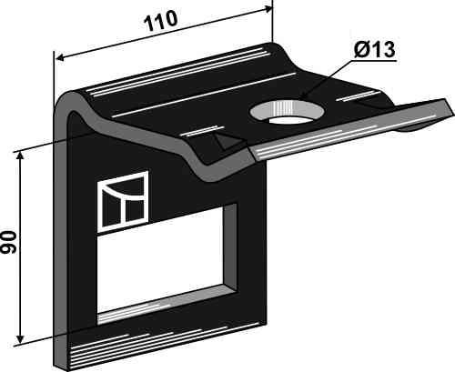 Clamp for tine 80 x 10