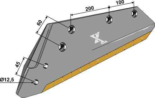 Reversible point share - 16&ldquo  - left fitting for Kuhn 622143