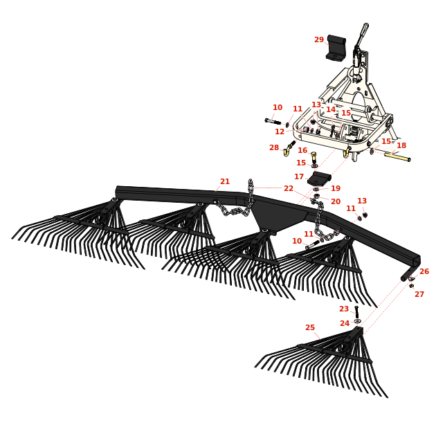 Toro Groundsmaster 7210 Spring Rake - Model 08752