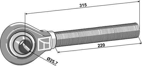 Tie-rod 1.1/2? - Cat. II - left thread