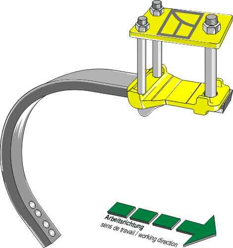 Starre cultivator-vering kompleet met C-tand