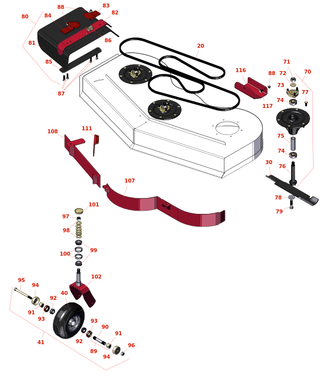 Toro GrandStand Mower 52in Deck Parts