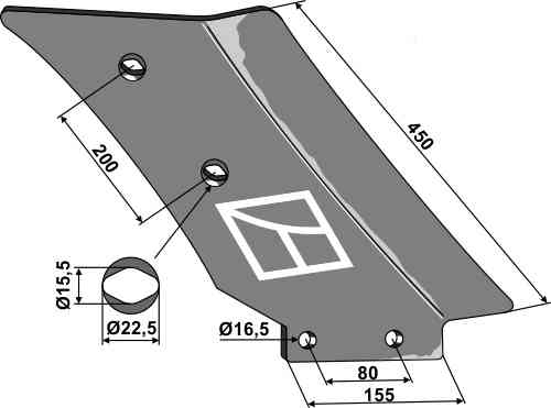 Counter-plate - long - right model fitting for Rabe 2618.11.01