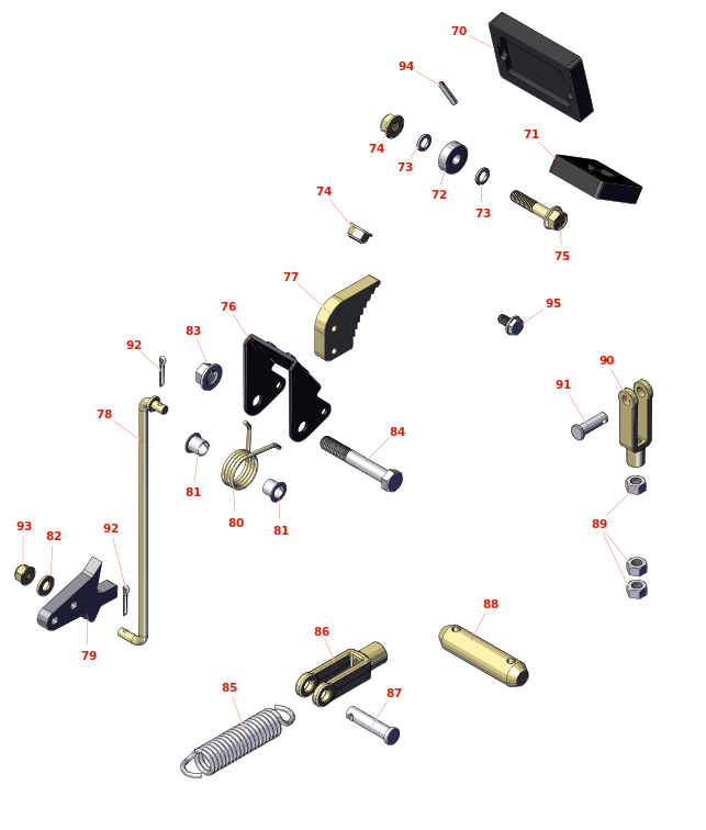 Toro Greensmaster eTriFlex 3370 Brake Pedal Parts