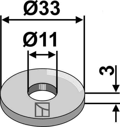 Schijf Ø33x3xØ11