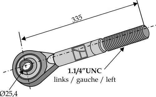 Spindel links geeignet für Massey Ferguson 1660053 M91