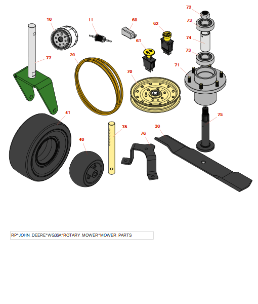 John Deere WG48A Commercial Walk-Behind Mower Rotary Mower