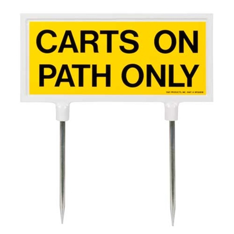 Sign - yellow/black carts on path only