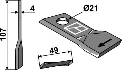 Rotary mower blade fitting for Pöttinger 434972