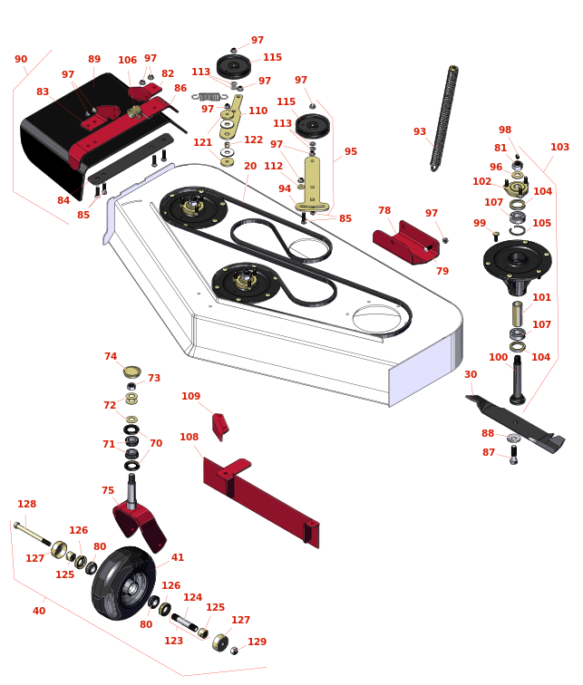 Toro GrandStand Mower 48in Deck Parts