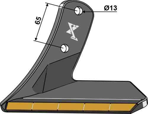 Replacement wing - Hard metal - left fitting for Kuhn H2212510