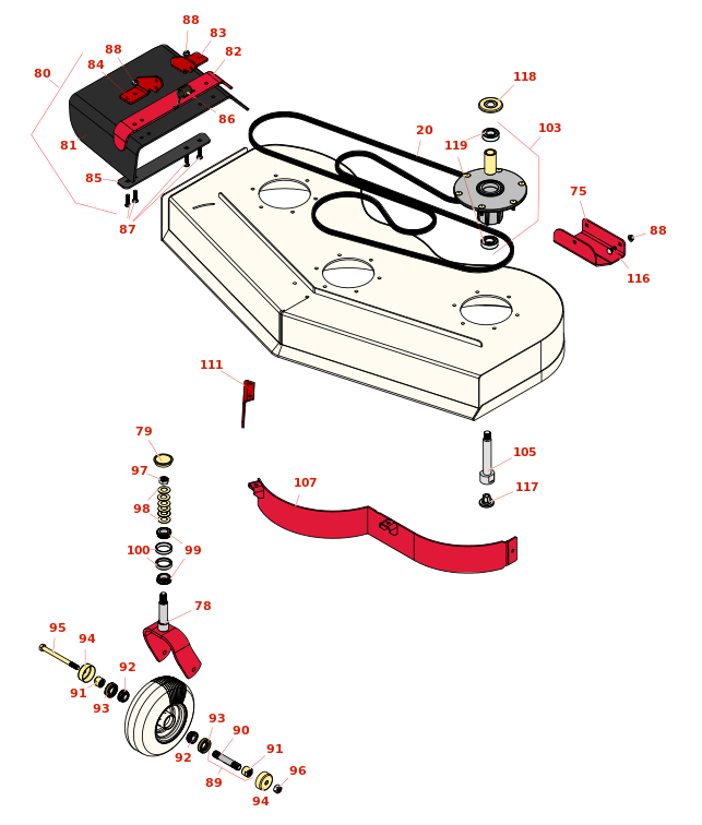 Toro GrandStand Mower 52in Deck Parts