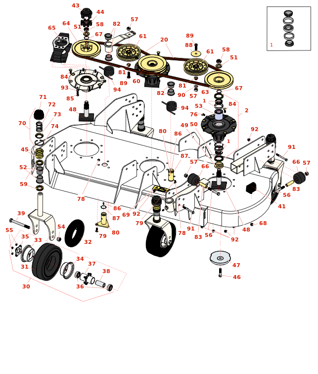 Toro Groundsmaster 5910-D RH Rotary Deck - Model 31602