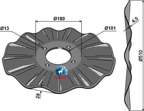 Wavy disc Ø510x4,5 fitting for Salford CT512013