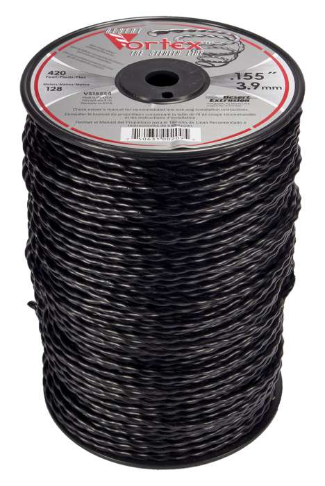 Trimmer line vortex™ spiral black large spool .155" / 3.9mm