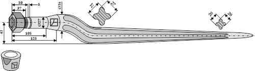 Silage tine 810 fitting for Fella 120342