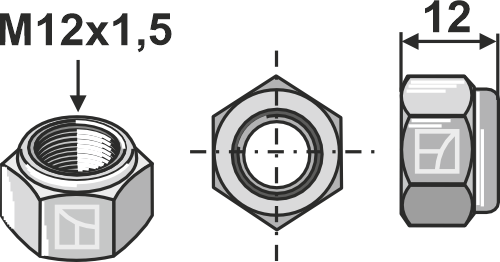 Self-locking nut m12x1,5 m129858