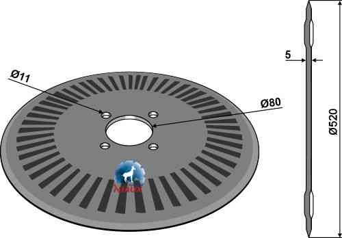 Kouterschijf Ø520x5 passend voor Massey Ferguson MF3940269