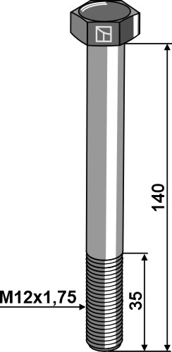 Sechskantschraube m12 ohne mutter 121409318